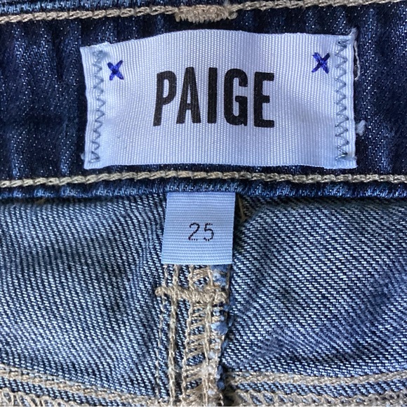 PAIGE Jimmy Jimmy Shorts Woman’s Size 25 Blue Cuffed Hem Sold Out on Revolve - Picture 10 of 13